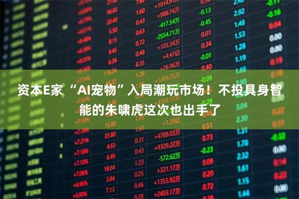 资本E家 “AI宠物”入局潮玩市场！不投具身智能的朱啸虎这次也出手了